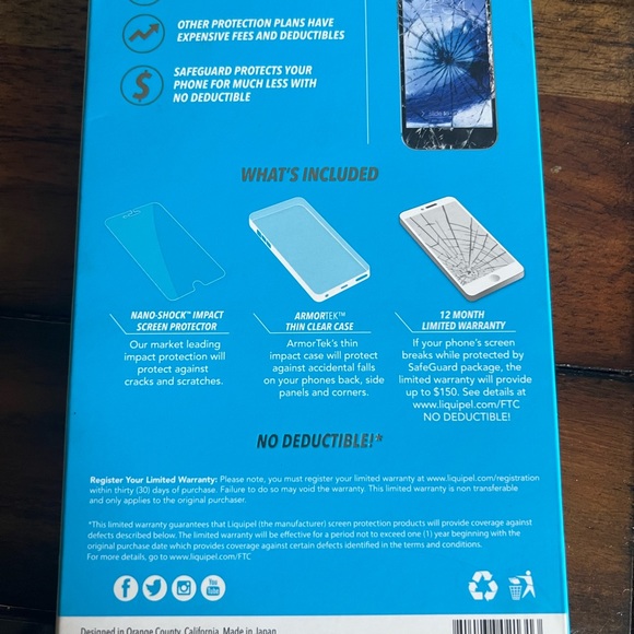Safeguard screen protector/powered by liquipel/iPhone 7 - Picture 3 of 4